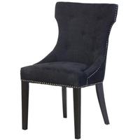 Satina Black Button Back Dining Chair