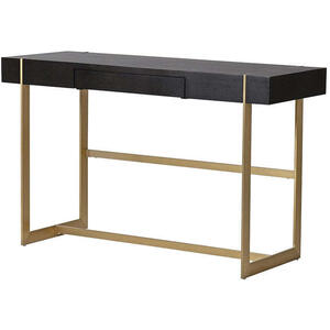 Morcott Black and Brass Desk Console Table