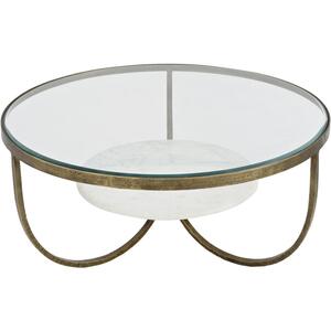 Lola White Marble Antique Gold Iron Coffee Table