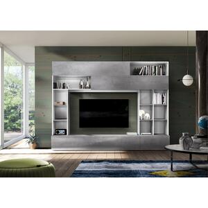 Novara TV and Wall Storage System White and Grey Finish by Andrew Piggott Contemporary Furniture