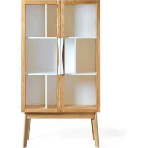 Avon Retro Scandi Oak & Glass Display Unit with Green or White