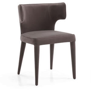Contemporary dining chair in grey velvet  by Andrew Martin