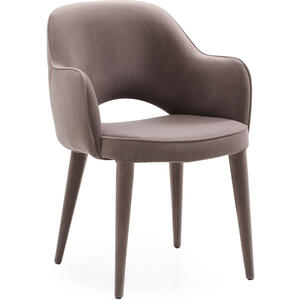 Xanthe Mid-Century Dining Chair in Grey Velvet