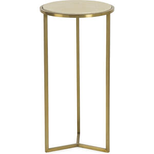 Holly Art Deco Side Table in Brass & Cream Faux Shagreen