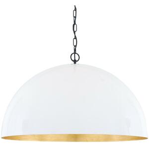 Goma Large White Dome and Gold Leaf Pendant Light 73cm by Mullan Lighting