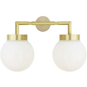 Jordan Double Globe Brass Bathroom Wall Light IP65