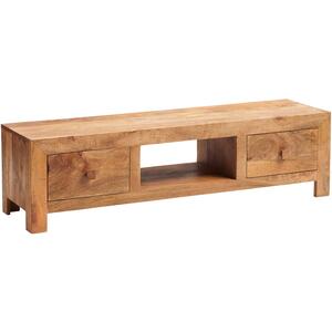 Toko Light Mango Wood Widescreen TV Unit with 2 Drawers