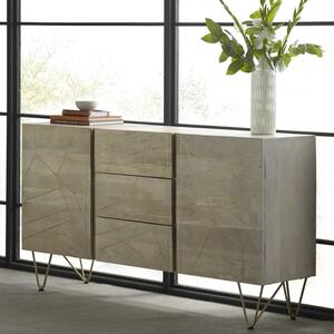
Light Gold Extra Large Sideboard 3 Drawers and 2 Doors  by Indian Hub