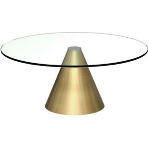 Oscar Small Circular Coffee Table 80cm - Glass or Marble with Cone Base