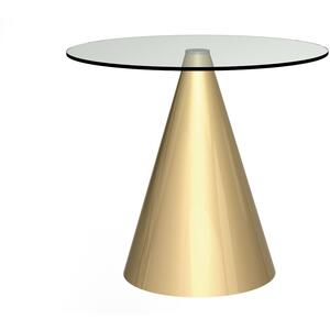 Oscar Small Circular Dining Table 80cm - Glass or Marble Top with Cone Base