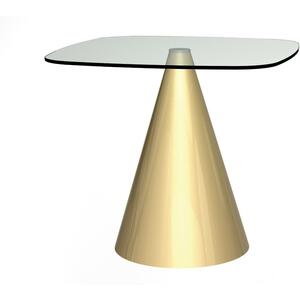 Oscar Small Square Dining Table 80cm - Glass or Marble with Cone Base