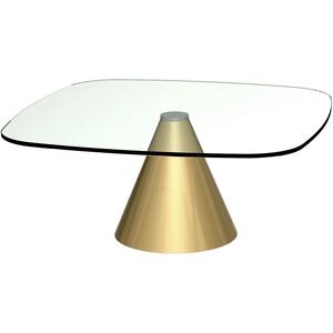 Oscar Small Square Coffee Table 80cm - Glass or Marble with Cone Base