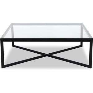 Musso Square Coffee Table Black or Brass Frame with Glass Top