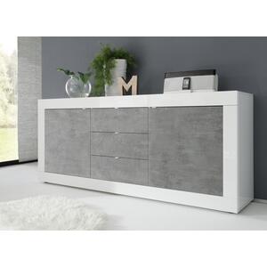 Urbino Collection Sideboard Two Doors/Three Drawers - Gloss White and Grey Finish by Andrew Piggott Contemporary Furniture