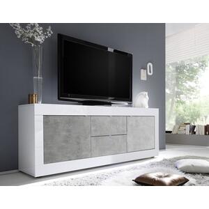 Urbino Sideboard, Two Doors, Two Drawers - Gloss White and Grey Finish
