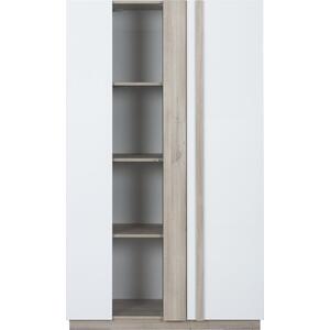 Aston Two Door Display Unit - White and Light Oak or Black by Virtual Home