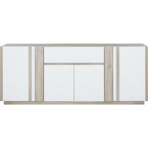 Aston 4 Door 1 Drawer Scandi Sideboard - White & Light Oak or Black by Virtual Home