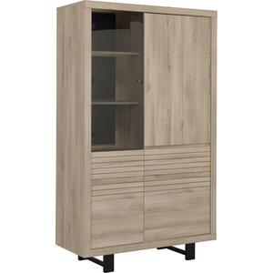 Clay Four Door Display Unit - Light Natural Oak Finish by Virtual Home