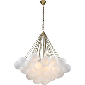Cloud Glass Large Pendant Lamp Multi Globe with Brass Chains