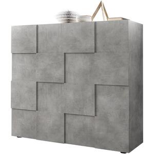 Treviso Two Door High Sideboard - Concrete Grey Finish by Andrew Piggott Contemporary Furniture