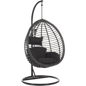 Tollo Garden Hanging Egg Chair Black or Grey Optional Stand