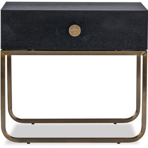 Rhapsody Bedside Table Black Ash & Brass with 1 Drawer