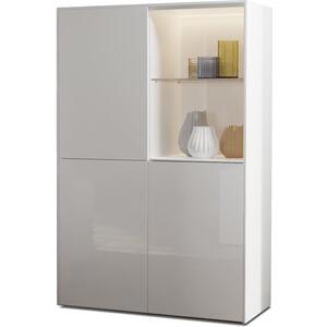 Contemporary High Gloss White Display cabinet with Hidden Wireless Phone Charging by Frank Olsen Furniture