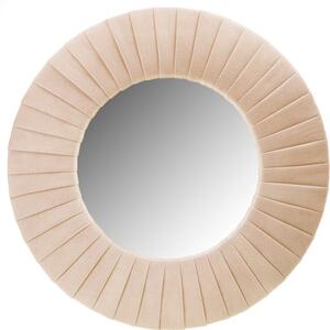 Piaggi beige velvet round mirror