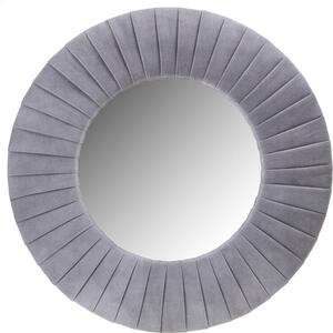 Piaggi grey velvet round mirror by Piaggi
