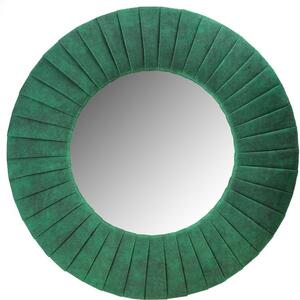 Piaggi green velvet round mirror by Piaggi