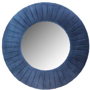 Piaggi navy blue velvet round mirror