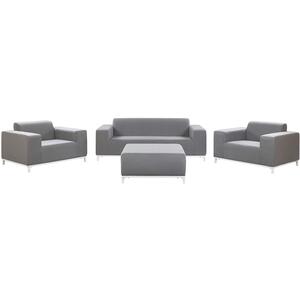 5 Seater Garden Sofa Set Grey with White ROVIGO by Beliani