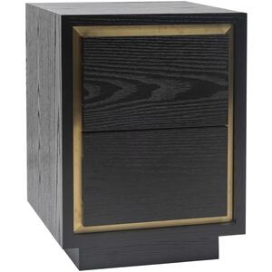 Utopia Bedside Table 2 Drawers - White Gloss or Black Wenge Wood