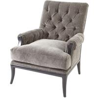 Amblar Buttoned Armchair in Mouse Grey Chenille