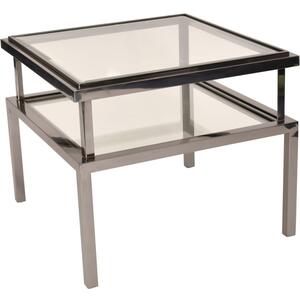 Belgravia Stainless Steel and Glass Square Side Table 65x65x55cm by The Arba Furniture Company