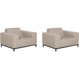 Rovigo Garden Armchairs - Set of 2 - Grey or Beige Fabric