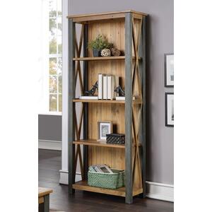 Urban Elegance Tall bookcase Reclaimed Wood and Aluminium