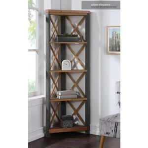 Urban Elegance - Reclaimed Large Corner Bookcase by Baumhaus Furniture