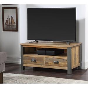 Urban Elegance Widescreen TV Cabinet Reclaimed Wood and Aluminium