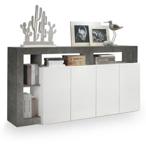 Florence  Sideboard Four Doors - White Gloss and Anthracite Finish