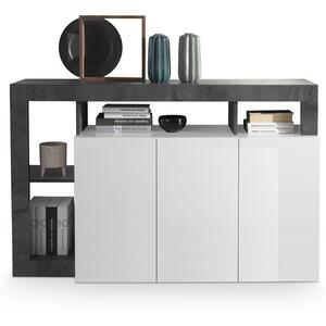 Florence Three Door  Sideboard - White Gloss and Anthracite Finish by Andrew Piggott Contemporary Furniture