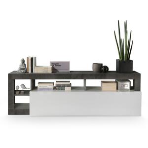 Florence Small TV Stand - White Gloss and Anthracite  Finish