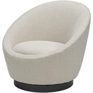 Ekte Swivel Occasional Tub Chair in Ivory Boucle Fabric