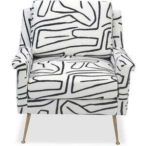 Lidmar Occasional Chair in Zebra Fabric or Off-White Velvet