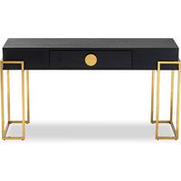 Paradigm Black Ash Console Table with Brass Frame