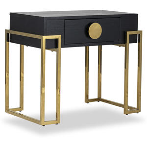 Paradigm Black Ash Side Table with Brass Frame