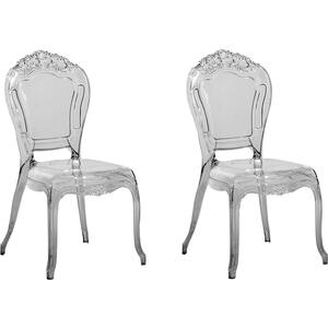 Set of 2 Accent Chairs Acrylic White VERMONT by Beliani
