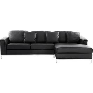 OSLO Leather Modern Corner 6 Seater Sofa - Black, Brown or Beige Leather