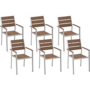 Vernio Set of 6 Garden Dining Chairs - Grey, White or Brown