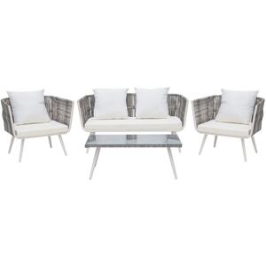 Ragusa Outdoor 4 Piece Modern Sofa and Table Set